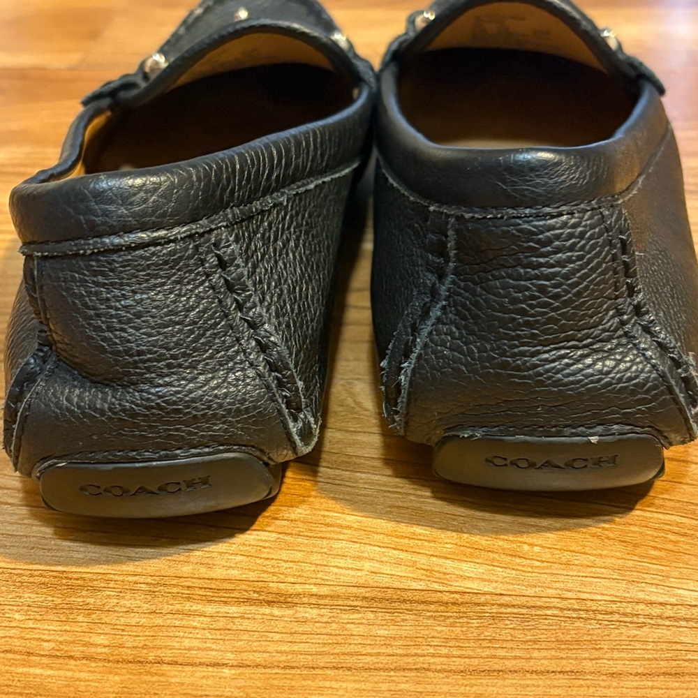 Coach Arlene Turnlock Pebble Grain Black Leather Loafers Sz 6.5B - Picture 5 of 10
